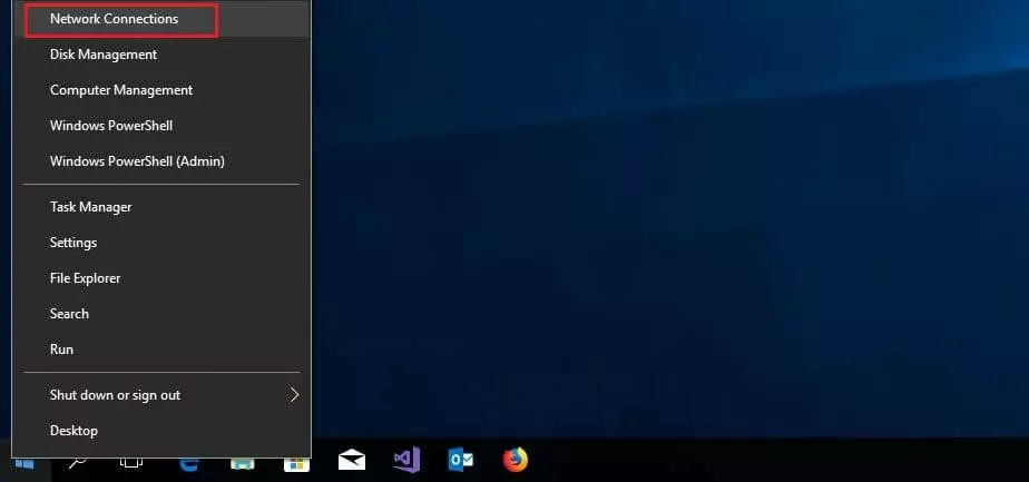 Windows 10: quick menu