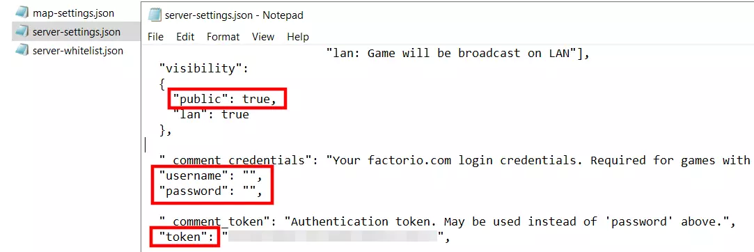 Factorio server: ‘server-settings.json’ configuration file