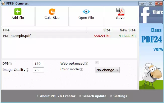 PDF24 compress tool user platform