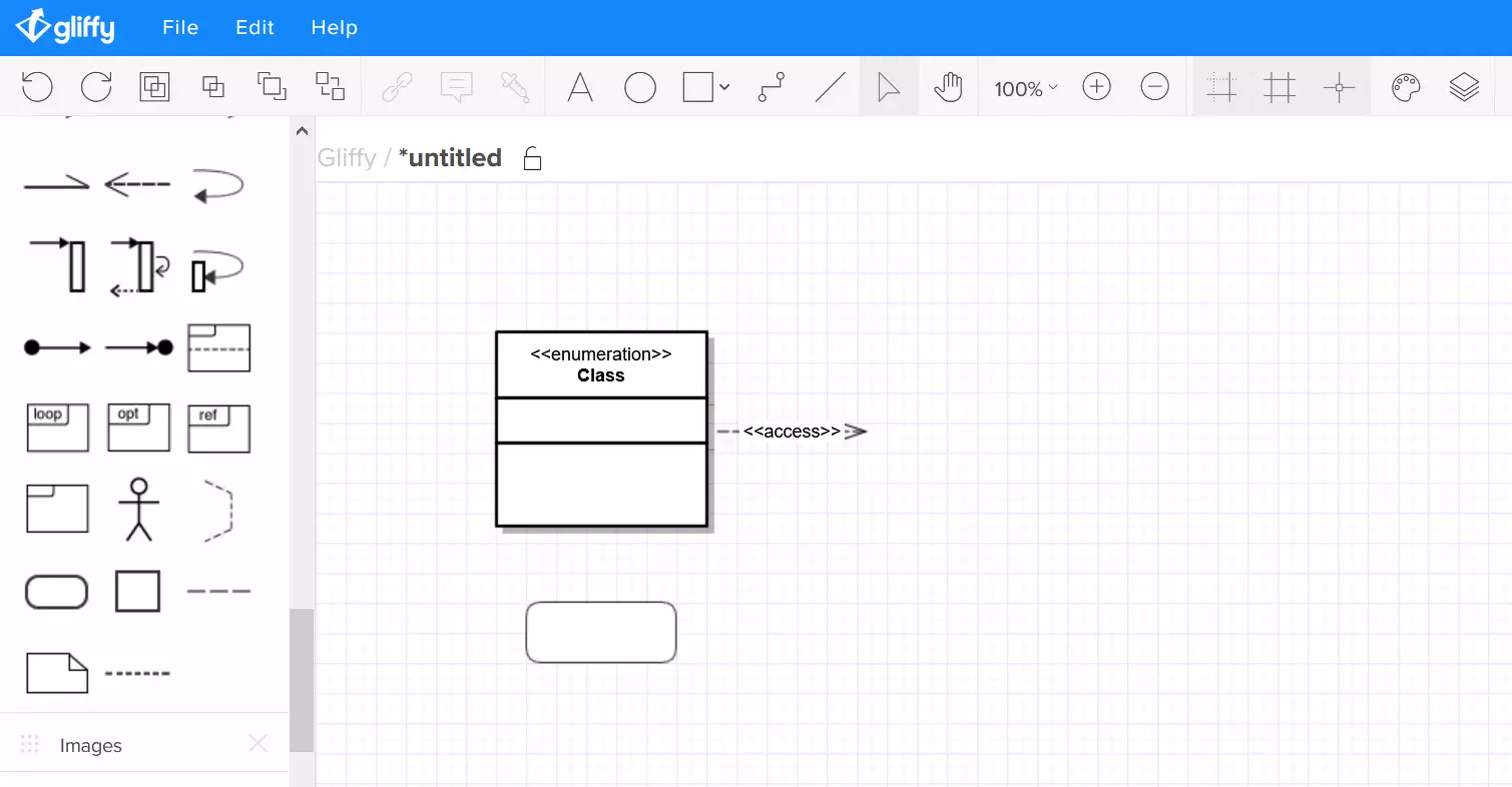 Browser interface for Gliffy