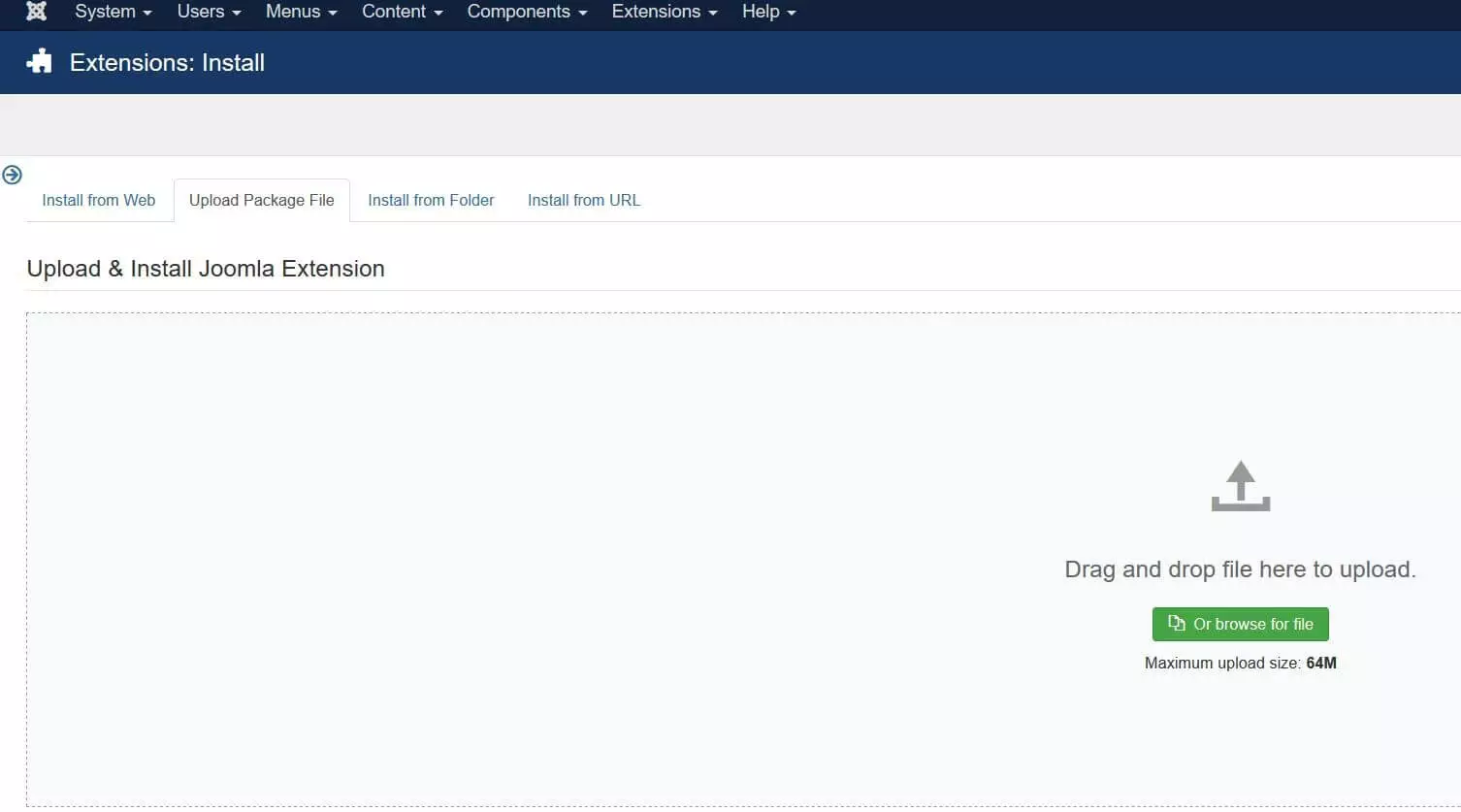 Installing extensions in Joomla!