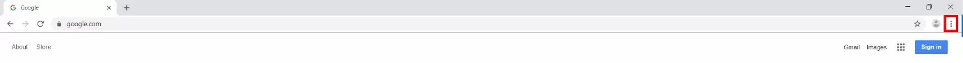 Google Chrome: 3-dots icon in the menu bar