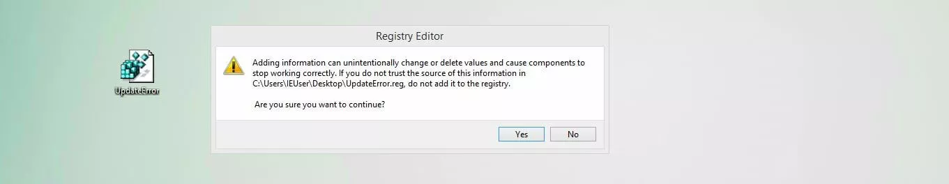 Windows 10: Import dialogue box for the Registry Editor]