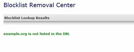 Blocklist Removal Center Result