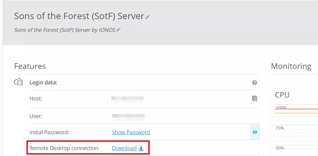 Set up a remote desktop connection via IONOS Customer Centre