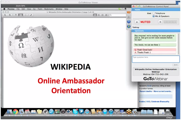 Screenshot of a webinar