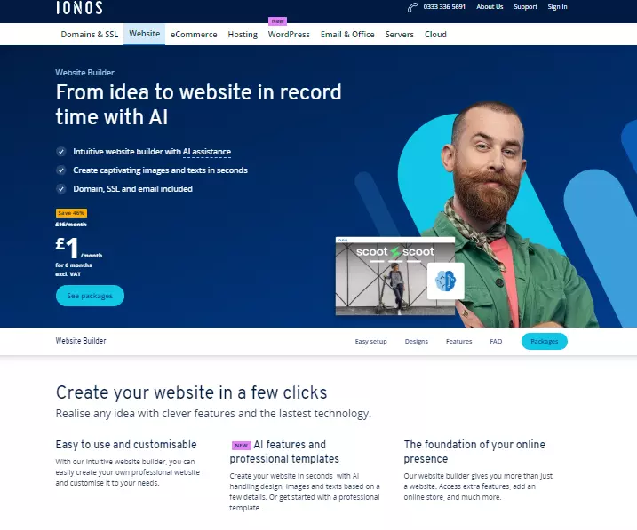 IONOS Website Builder landing page