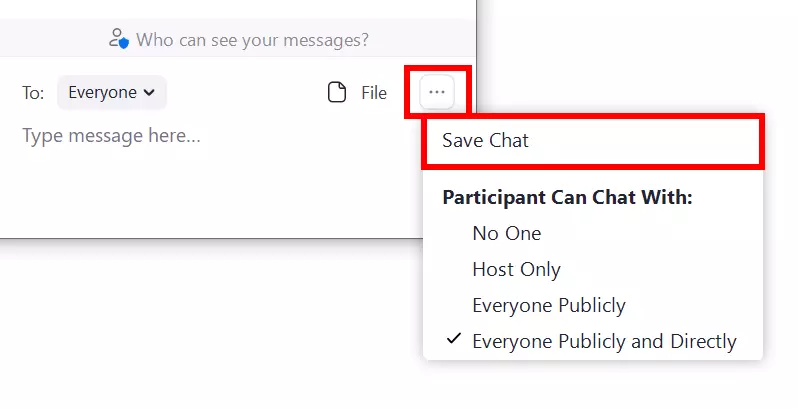 Option to save a meeting's chat