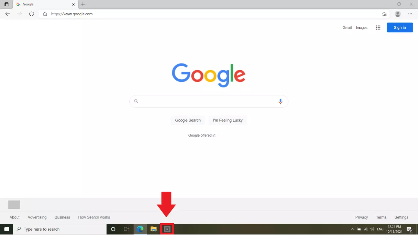 Pinned web page as icon in taskbar