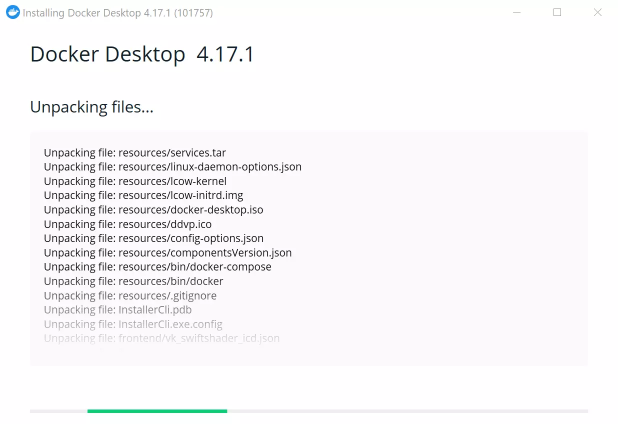 Docker Desktop: Installation process