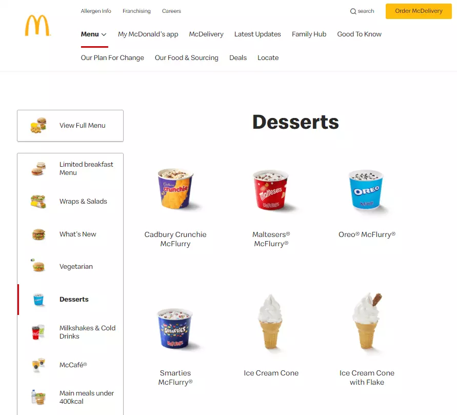 Co-branding example: McDonald’s ice cream with toppings from popular sweet brands.