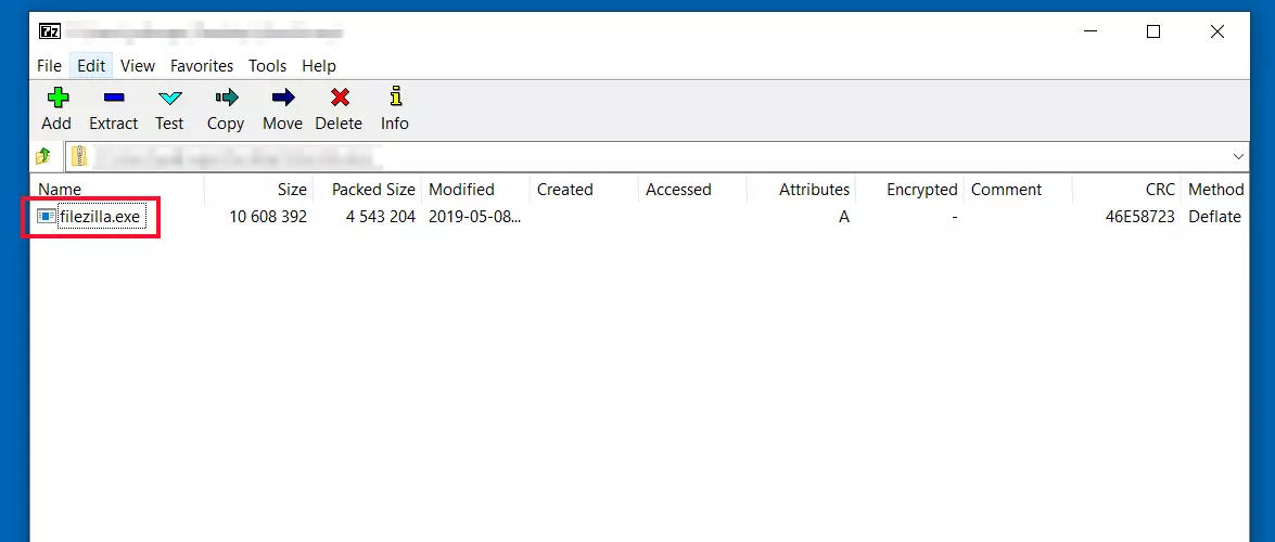 .exe file inside a zipped archive