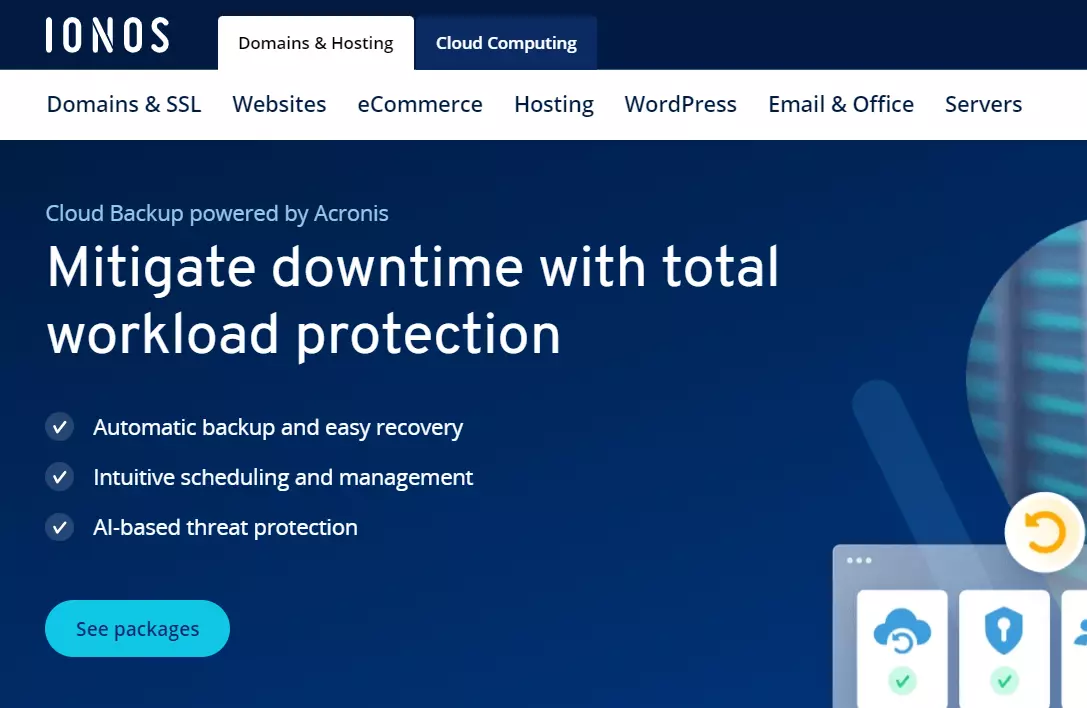 IONOS Cloud Backup screenshot