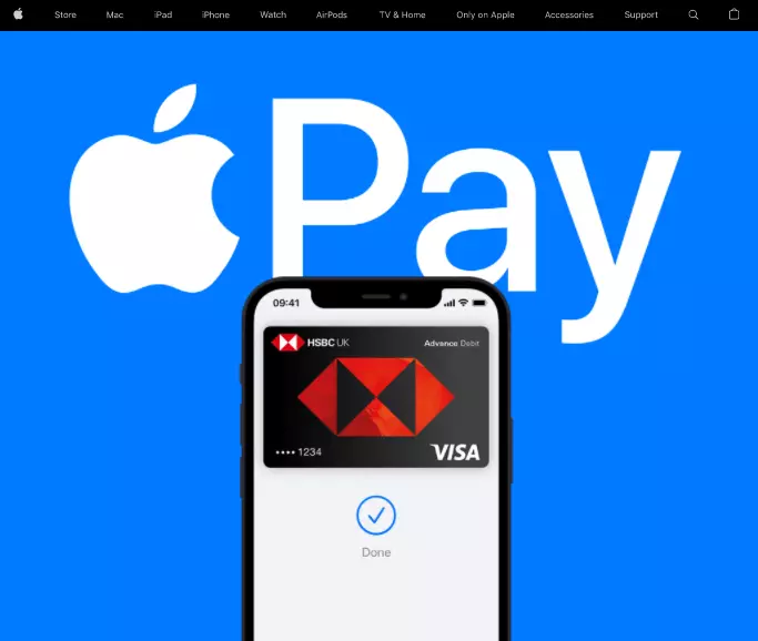 Homepage of Apple Pay for customers