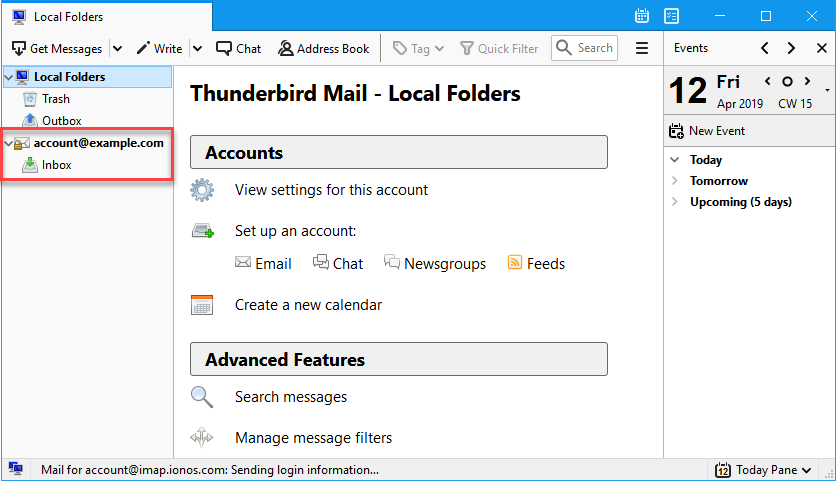 mozilla thunderbird login email
