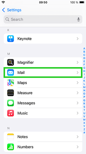 iPhone Apps menu